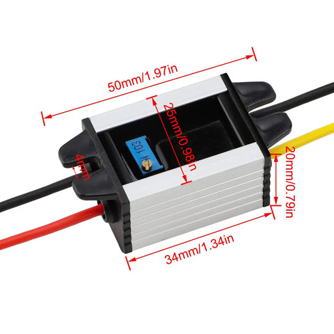 Waterproof DC Buck Converter Regulator 8 To 22V In To 3 To 15V Out 5V 12V Adjustable 3A Step Down Power Module dimensions
