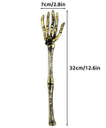 Golden Skeleton Hands For Halloween Yard Decor 2 Pack Realistic Outdoor Skeleton Hands Stakes 12.6 By 2.8 Inch single hand view