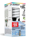 150 Watt Equivalent CFL Twist Daylight Bulb, 12 Pack, Energy Saving Light box showing bulb and packaging details