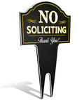 No Soliciting Yard Sign For Home And Business Made From Heavy Duty DiBond Aluminum Weatherproof Outdoor Metal Sign