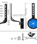 Bicycle Training Wheel Kit With Heavy Duty Support Bracket And Adjustable Wheel Design for safe home practice, parts displayed
