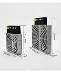 Compact Cast Aluminum Electric Air Heater With Industrial Distribution Box 100 To 200 Watt 220 Volt dimensions shown from side view.