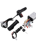 350W Electric Motor Controller Kit With Efficient Heat Dissipation For E Bikes Trikes And Motorcycles Aluminum Alloy Housing Rubber Brushed Throttle Grip Ignition Switch With 2 Keys Ride Ready Safe Reliable Integration