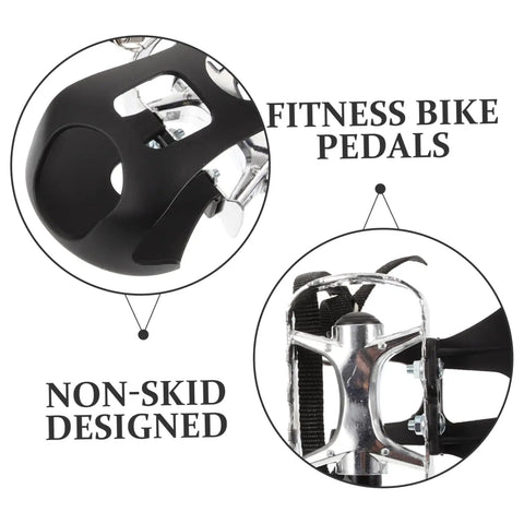 Replacement Pedals For Exercise Bikes Recumbent And Upright Durable Fitness Bike Pedals with no-skid secure harness design