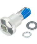 Close-up of Pair Durable Rear Wheel Fixing Bolts for Electric Scooters M365 Replacement Screws, showing steel construction and washers