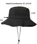 Unisex Sun Bucket Hat With UV Protection, Lightweight Packable And Foldable Waterproof Beach And Hiking Hat For Men And Women shown in black