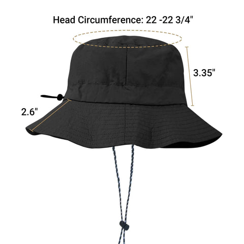 Unisex Sun Bucket Hat With UV Protection, Lightweight Packable And Foldable Waterproof Beach And Hiking Hat For Men And Women shown in black