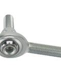 Badass 3/8 Inch Left Hand Male Steel Heim Rod Ends With Hex Stud PTFE Lined Zinc Plated Heavy Duty Rod End side view.