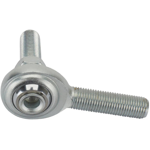 Badass 3/8 Inch Left Hand Male Steel Heim Rod Ends With Hex Stud PTFE Lined Zinc Plated Heavy Duty Rod End side view.