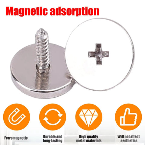 2 Sets Cabinet Magnetic Snaps For Drawers And Doors, Hidden Circle Magnet Clasps With Screws, Easy Install, Strong Hold.
