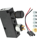 Adjustable Proportioning Valve And Distribution Block Drop In Kit with black block, fittings, and wiring for hot rod braking.