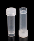 Crystal Clear 5 Milliliter Plastic Sample Bottles Vials With Screw Cap And Sealing Gasket 50 Pack Lab Storage Containers, clear 5 mL vial