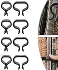 Non Slip Garden Furniture Clips For Rattan Chairs And Sectional Sofas High Heat Resistant Plastic Connectors To Stabilize Outdoor Patio Couch Modules Black 2 Sizes 4 Pieces, close-up view of installation on rattan furniture
