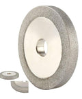 Built Solid Workhorse 3 Inch Flat Diamond Grinding Wheel Half Inch Bore Grit 150 showing diamond-coated surface and bore.