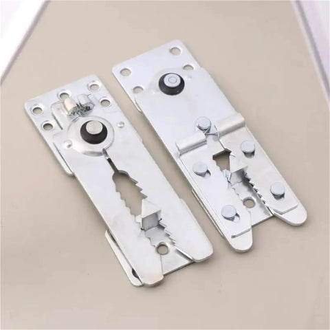 Heavy Duty Steel Corner Bracket Hinge For Sofa And Couch Sectional Connector, silver metal snap joint connectors.