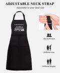 I Will Be In My Office Greenhouse Apron For Women Gardening Graphic Waterproof Oil Proof Bib Apron With Adjustable Neck Strap And Two Front Pockets Black, showcasing adjustable neck strap details.
