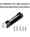 Watch Band Link Removal Kit With Pin Remover And Double Ended Punches, shown with spare needles and high-hardness materials label