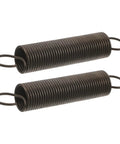 Heavy Duty Two Pack Hook Extension Springs For Recliner Chair Repair Solid Black Steel, Curved hooks visible for easy installation.