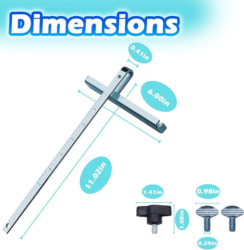 Dimensions of Beefy Rip Fence Kit For Circular Saws With Two Thumb Screws, Compatible With 6405-6, 6390-20, 6390-21, 6394-21, 6460 Saws