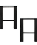 Beefy Industrial Metal Table Legs 28 Inch Black Set For DIY Furniture Built To Last Perfect For Wood Planks Or Pallets Ideal For Your Coffee Table Or Dining Table Makeover Heavy Duty Steel Legs, front view
