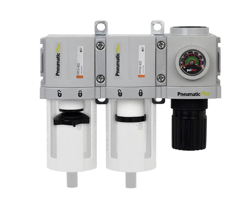All In One No-Nonsense 3-Stage Compressed Air Dryer System With 3 By 8 NPT Ports, 5 Micron Particulate Filter, 0.3 Micron Coalescing Filter, Regulator Combo, Poly Bowl, Manual Drain For Clean, Dry Air Up To 16 SCFM