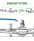 2-pack stainless steel sanitary fitting: 1.5in tri-clamp to 3/4in NPT female for homebrew.