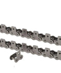 Heavy Duty Industrial Conveyor Roller Chain 1.5 Meter Length Options For 06B 08B 10A And 12A showing curved and straight plate attachments.