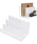 Clear 3 Slot Desktop Letter Holder With Wavy Design Acrylic Mail Tray for Home Office Desk stationery