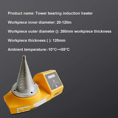 Heavy Lifter Induction Bearing Heater Cone Style Quick Heat Coil 2KW Auto Shut Off Demagnetizing Smooth Operation for 20-120mm bore.