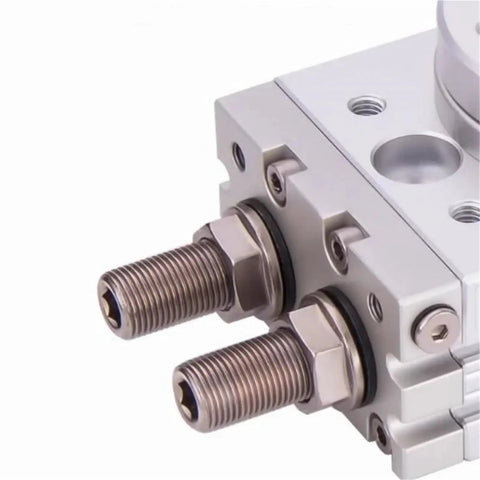 Built Tough Rotary Cylinder With Slick Pneumatic Actuator For Smooth Heavy Duty Workflows And Reliable High Torque Shaft Rotation, detailed connectors.