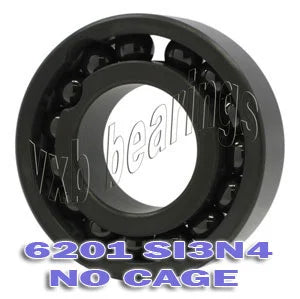 6201 Full Complement Ceramic Bearing 12x32x10 Si3N4 - VXB Ball Bearings