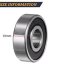 Side view of Heavy Duty 6201RS Deep Groove Ball Bearings 5 Pack with double rubber seals, 12x32x10mm, for industrial machinery.