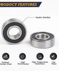 Heavy Duty 6201RS Deep Groove Ball Bearings 5 Pack With Double Rubber Seals 12x32x10mm For Electric Motors, Pumps, Fans, Generators, Gearboxes And Industrial Machinery Oraivy