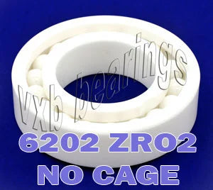 6202 Full Complement Ceramic Bearing 15x35x11 ZrO2 - VXB Ball Bearings