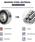 10 Pcs 6203-2RS Double Rubber Seal Deep Groove Ball Bearings 17x40x12mm Pre Lubricated for High RPM Stable Performance, steel material