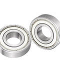 2 Pack 6203Z Deep Groove Ball Bearings 17x40x12mm Chrome Steel Shielded and Pre Lubricated, visible in side view.