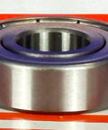 Front view of 6203ZZ C3 Premium Quality Bearing - C3 Clearance with metal shields, 17mm x 40mm x 12mm size for high-speed applications