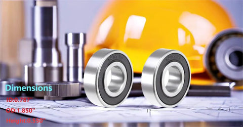 Two Pack 6204-2RS Lawn Mower Spindle Ball Bearing Set Heavy Duty With 0.787 Inch Inner Diameter, 1.850 Inch Outer Diameter