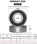 6204 2RS Deep Groove Ball Bearing with pre lubricated design and double rubber seals, dimensions 20x47x14mm, shown with detailed specs.