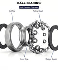 Illustration of 6204 2RS Deep Groove Ball Bearing with pre lubricated design and double rubber seals, showcasing parts and assembly.