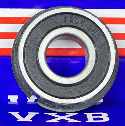 6204-2RSNR Bearing 20x47x14 Sealed with Snap Ring - VXB Ball Bearings
