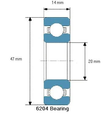 6204 Bearing 20x47x14mm CARBON STEEL - VXB Ball Bearings
