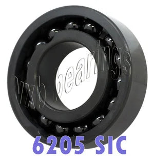 6205 Full Complement Ceramic Bearing SIC Silicon Carbide 25x52x15 - VXB Ball Bearings