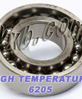 6205 High Temperature Bearing 900°F 25x52x15mm close-up view showing full complement design