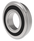 High precision 6209 deep groove ball bearing, single row 45x85x19 mm, dual sealed with snap ring and steel cage visible, side view