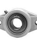 Front view of 1-3/8 in (34.93 mm) Set-Screw 2-Bolt Flange Insert Bearing Single, Kanigen Black Finish, Single-Row Ball Bearing for Pillow Blocks.