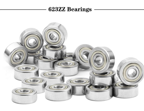 623ZZ Double Shield Deep Groove Miniature Ball Bearings 3 x 10 x 4 mm Carbon Steel High Speed Silent Precision Bearings Pack of 30