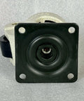 Front view of 62mm leveling caster wheel 1102 lbs aluminum alloy - nylon - top plate mount for CNC and replacement jobs