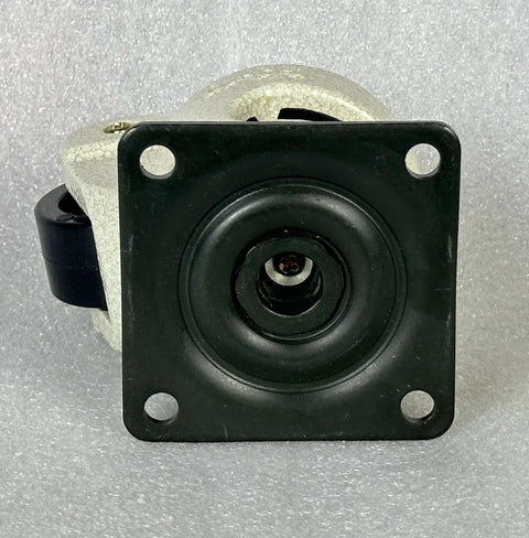 Front view of 62mm leveling caster wheel 1102 lbs aluminum alloy - nylon - top plate mount for CNC and replacement jobs