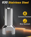 Durable stainless steel 3/4 inch strut channel adapter for 19mm bolt heads, corrosion and wear resistant, front view